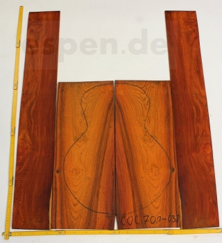 Boden & Zargen Cocobolo Western nur Kernholz Einzelstück #038